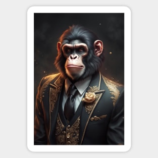 Anthropomorphic Ape wearing a fancy suit No.1 Sticker